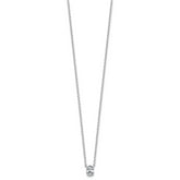 14k White Gold 1/2 carat Lab Grown Diamond VS+ F+ Oval Complete Bezel Set Chain Slide Pendant